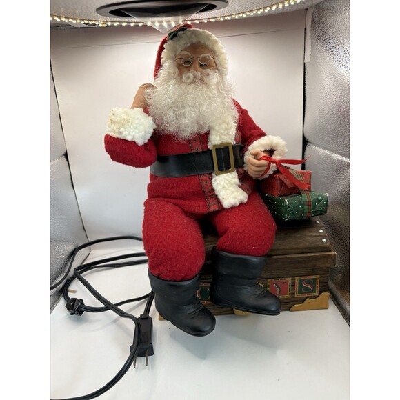Vtg Animated Santa Claus Holiday Creations Movement Toy Chest Christmas Decor - Picture 1 of 7
